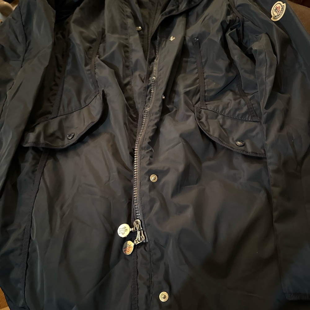 Moncler Dark Blue Utility Jacket with Zipper Details